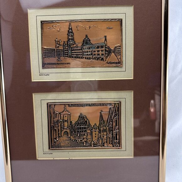Echt Kupfer VTG W. Germany Copper Travel/Post Card Set of 3 in a Matted Framed‎ - Picture 6 of 14